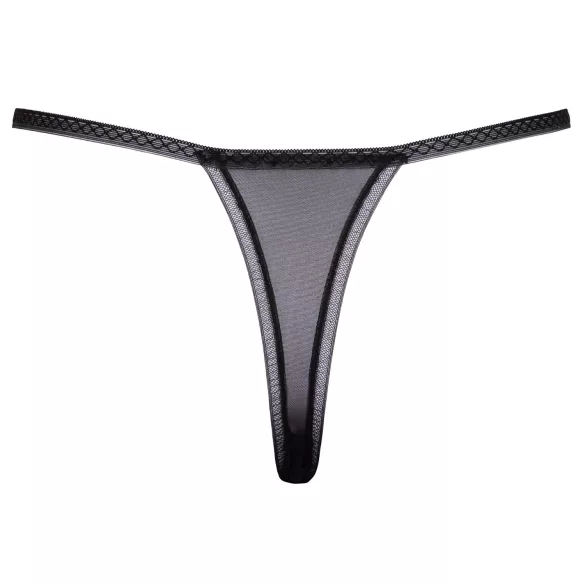 Cottelli - tanga damă brodată model crin - negru/alb