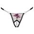 Cottelli - tanga luxos liliac brodat (negru-alb) - M/L