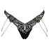 Cottelli - tanga de lux brodat cu perle (negru) - M/L