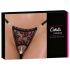 Cottelli - tanga de lux cu mărgele și trandafiri (negru) - M/L