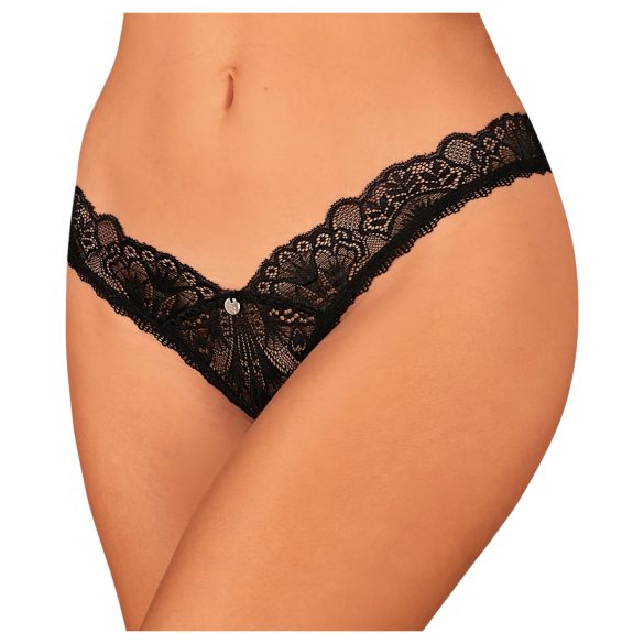 Obsessive Donna Dream - tanga deschisă cu dantelă (neagră) - M/L