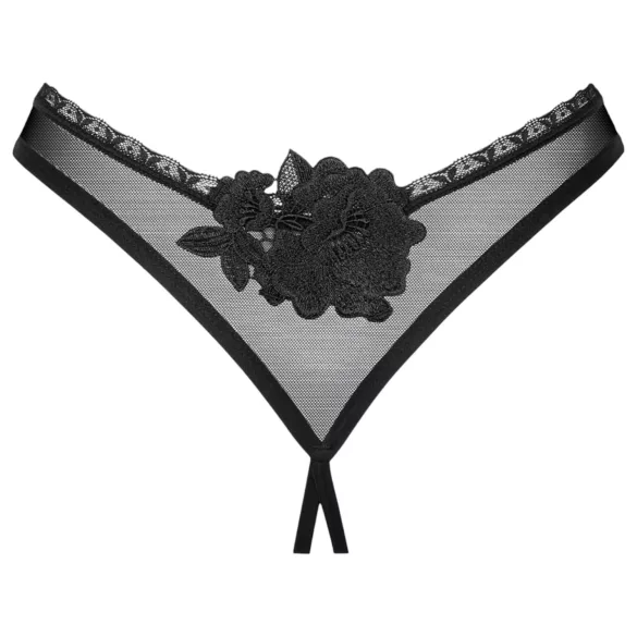 Obsessive - tanga deschisă - dantelă neagră - XL/XXL