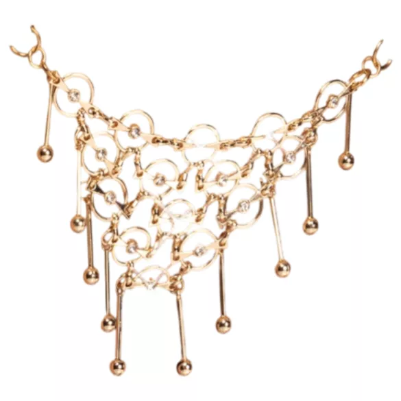 Cottelli - tanga deschis cu ornament - negru (S-L)
