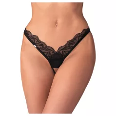 Obsessive - tanga transparentă din dantelă - negru