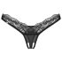 Obsessive - tanga transparentă, dantelată (negru)