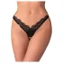 Obsessive - tanga transparentă din dantelă - negru - 2XL/3XL