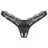 Obsessive - tanga transparentă din dantelă - negru - 2XL/3XL