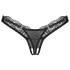 Obsessive - tanga transparentă din dantelă - negru - 2XL/3XL