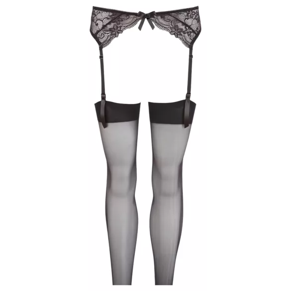 NO:XQSE - Set portjartier dantelă - negru