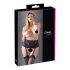 Cottelli Plus Size - portjartier dantelat și cu șireturi (negru) - XL