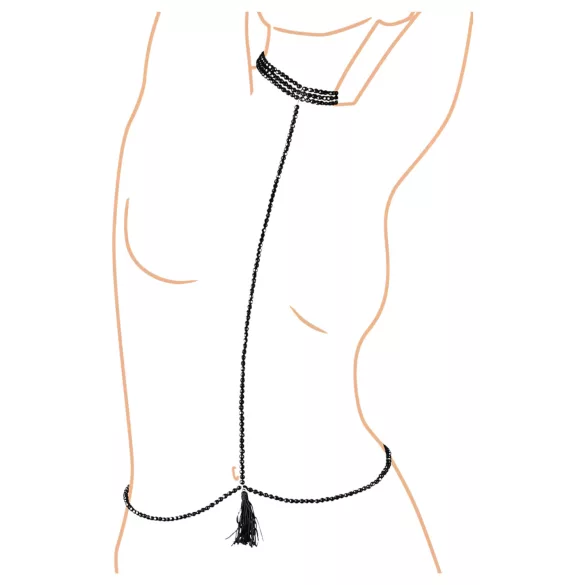 Cottelli - Ham pentru corp decorat cu mărgele - cu choker negru
