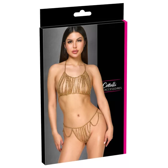 Cottelli - accesorii corporale cu lanț - auriu