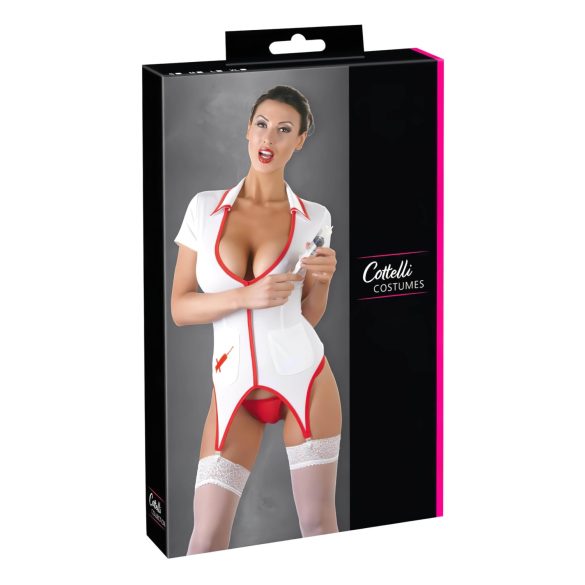 Cottelli - Costum asistentă sexy cu portjartier - XL
