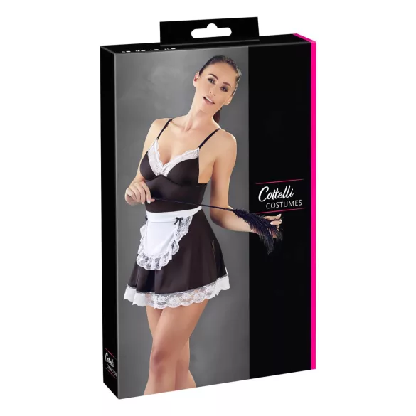 Cottelli - costum menajeră cu șorț - negru-alb