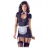 Cottelli - costum menajeră cu portjartier - negru-alb - M