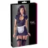 Cottelli - costum menajeră cu portjartier - negru-alb - XL