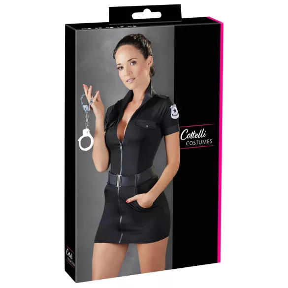 Cottelli - costum polițistă sexy - rochie scurtă - negru - M