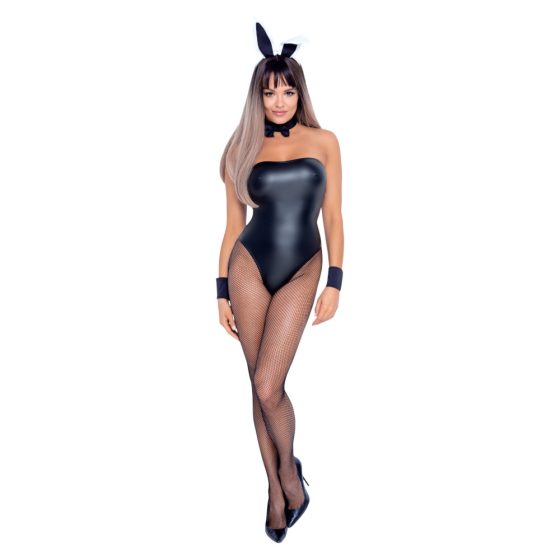 Cottelli Bunny - Costum lucios și sexy de iepurică (5 piese) - M