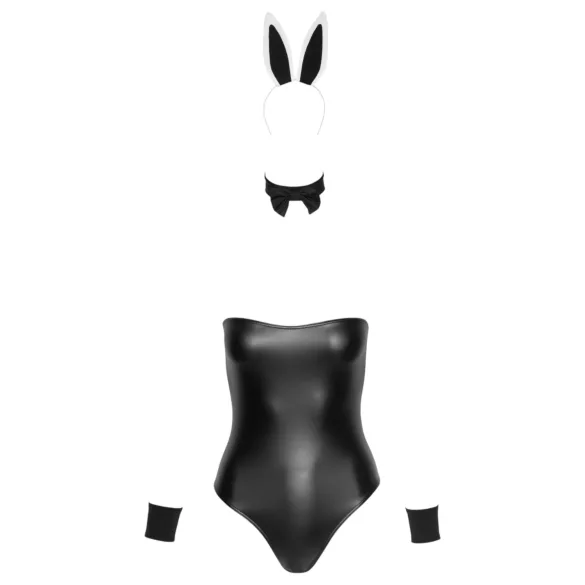 Cottelli Bunny - costum sexy iepuraș femei - 5 piese - lucios - M