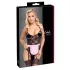 Cottelli - costum menajeră sexy transparent - negru-roz