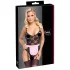 Cottelli - costum menajeră sexy transparent - negru-roz - L
