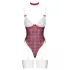 Cottelli - set body tip costum cu carouri - roșu - M