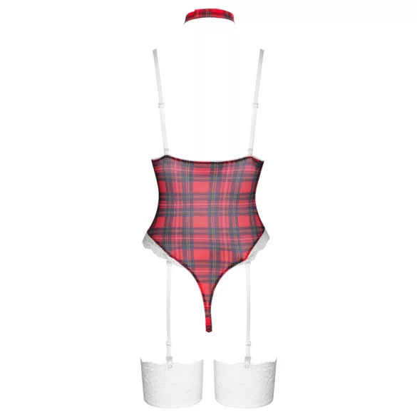 Cottelli - set body tip costum cu carouri - roșu - M