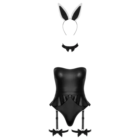 Cottelli - costum iepuraș sexy - 3 piese - negru