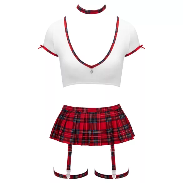Cottelli - costum de şcolăriţă (roşu-alb)