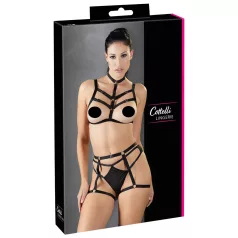   Cottelli - ham decorativ pentru corp, set de lenjerie intimă trio (negru, mărimi S-L)