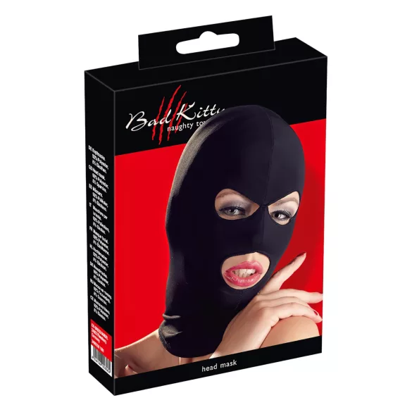 Bad Kitty - mască pentru sex oral cu deschidere pentru gură și ochi