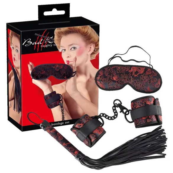 Bad Kitty - set BDSM asiatic - roșu-negru