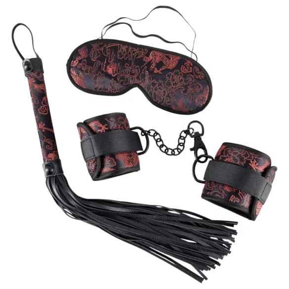 Bad Kitty - set BDSM asiatic - roșu-negru