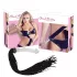 Bad Kitty - bici din piele cu dildo din sticlă - transparent-negru