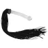 Bad Kitty - bici din piele cu dildo din sticlă - transparent-negru