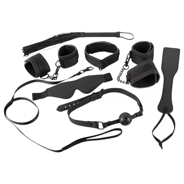 Bad Kitty - set de imobilizare piele sintetică, 8 piese - negru