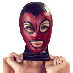   Bad Kitty - mască strălucitoare cu inimă - negru-roșu (S-L)