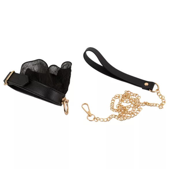 Bad Kitty - set de legare cu volane (4 piese) - negru