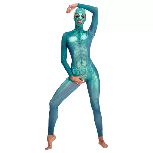 Costum de rol Reptiloid Beasty Suits - costum de joc de rol reptilian cu mască (verde) - L/XL