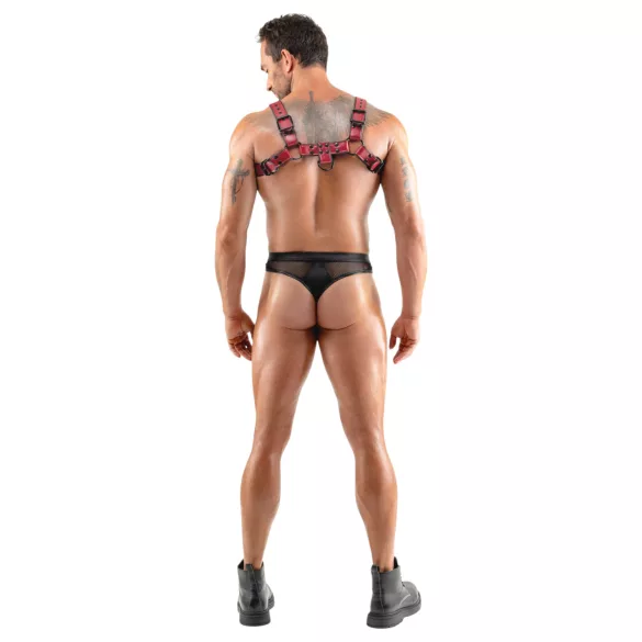 Svenjoyment - ham de piele artificială pentru piept (roșu)