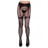 Cottelli Legwear - ciorapi cu bandă adezivă - model deschis - negru (S-L)