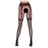 Cottelli Legwear - ciorapi cu bandă adezivă - model deschis - negru (S-L)