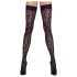 Cottelli Legwear - dresuri tip portjartier cu model leopard - negru - 3