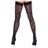 Cottelli Legwear - dresuri tip portjartier cu model leopard - negru - 3