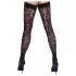 Cottelli Legwear - dresuri tip portjartier cu model leopard - negru - 4