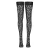 Cottelli Legwear - dresuri tip portjartier cu model leopard - negru - 4