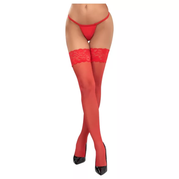 Cottelli - dresuri autoportante cu dantelă și model floral - roșu - 5/XL