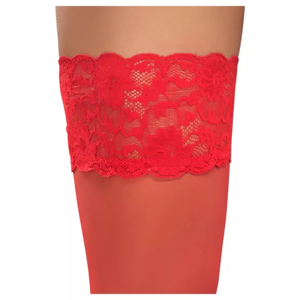 Cottelli - dresuri autoportante cu dantelă și model floral - roșu - 5/XL