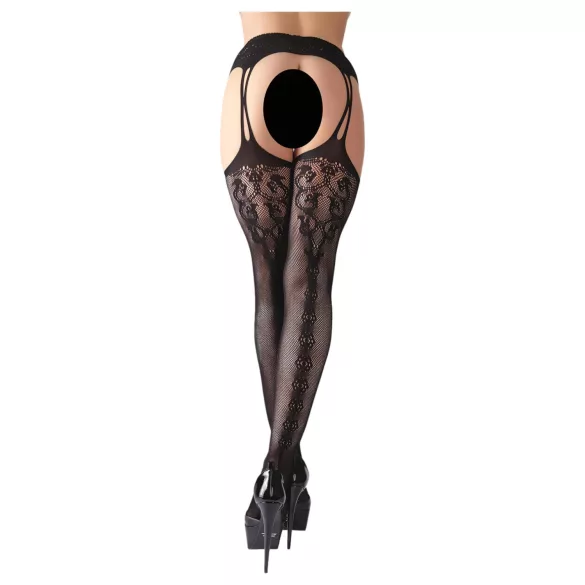 Cottelli - dresuri plasă cu model - negru - L/XL