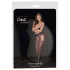 Cottelli Legwear - dres deschis strălucitor - negru (S-L)